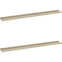 vidaXL Wall Shelves 2 pieces, White and Sonoma Oak MDF - Modern Design for Living Room, Bedroom, Office
