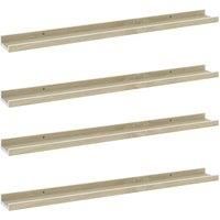 Wall Shelves 4 pcs White and Sonoma Oak 80x9x3 cm