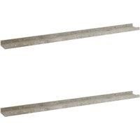 vidaXL Concrete Grey Wall Shelves - 100x9x3 cm - Modern Floating MDF Display Racks for Living Room, Bedroom, Office