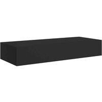 Vidaxl Wall-mounted Drawer Shelf Black 60X23 5X10Cm Mdf