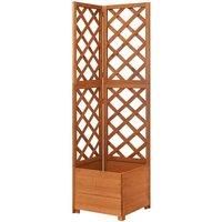 vidaXL Corner Trellis Planter Box - Solid Fir Wood Outdoor Accessory for patios, decks and gardens - Climbing Rose and Ivy Support