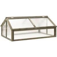 vidaXL Grey Firwood Greenhouse (114x80x50 cm) - Robust and Durable Outdoor Wooden Greenhouse for Plants, Vegetables, and Herbs