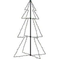 vidaXL Christmas Cone Tree with 160 Multicolour LED Lights, Indoor and Outdoor Decoration, 78x120 cm, 8 Lighting Effects, Energy Efficient, Waterproof features
