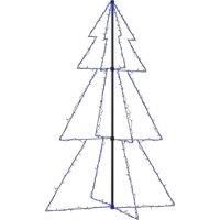 vidaXL Christmas Cone Tree - 3x5 Ft with 200 LEDs, Indoor and Outdoor Use, 8 Lighting Effects, Secure Ground Mounting, Waterproof Design