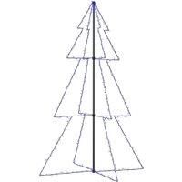 vidaXL Christmas Cone Tree with 240 High-Powered LED Lights, Indoor and Outdoor Decoration, Blue Colour, Energy Efficient, With 8 Different Lighting Effects, 118x180 cm