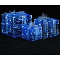 3x Decorative Acrylic Christmas Gift Boxes Decoration Multi Colours vidaXL