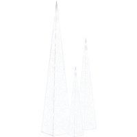Vidaxl Acrylic Decorative Led Light Cone Set Cold White 60 90 120Cm