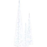Acrylic Decorative LED Light Cone Set Blue Outdoor Holiday Ornament vidaXL