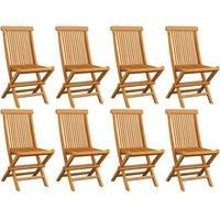 vidaXL 8x Solid Teak Wood Folding Garden Chair Outdoor Patio Backyard Terrace Lawn Foldable Dining Chair Seating Seat Garden Furniture