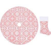 Luxury Christmas Tree Skirt with Sock Fabric Multi Colours Multi Sizes vidaXL