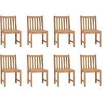 vidaXL Garden Chairs 8 pcs Solid Teak Wood, Brown