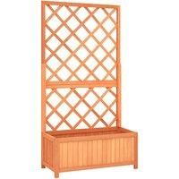 Garden Trellis Planter Outdoor Flower Box Raised Bed Solid Firwood vidaXL