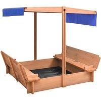Firwood Sandbox with Roof Patio Kids Children Sandpit Garden Playhouse vidaXL