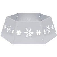 Christmas Tree Skirt Silver and White Ø68x25 cm