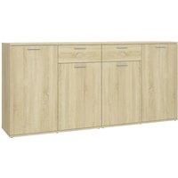 vidaXL Sideboard Sonoma Oak 160x36x75 cm Engineered Wood, Brown