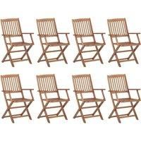Folding Outdoor Chair Foldable Garden Dining Chair Solid Wood Acacia vidaXL