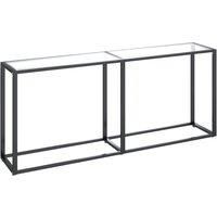 vidaXL Console Table in Transparent Tempered Glass and Powder-Coated Steel - Sleek, Space-Saving Storage Solution for Living Room or Hallway