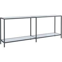 vidaXL Console Table White 200x35x75.5 cm Tempered Glass