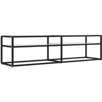 vidaXL Tv Cabinet White Marble 160x40x40.5 cm Tempered Glass, White