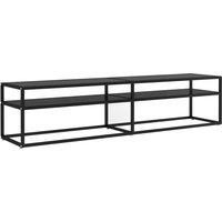 vidaXL TV Cabinet Black 180x40x40.5 cm Tempered Glass