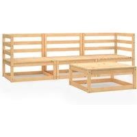 Garden Lounge Set Outdoor Furniture Set Sofa Set 4 Piece Wood Pine vidaXL