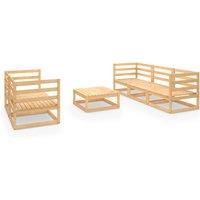 Garden Lounge Set Outdoor Furniture Set Sofa Set 6 Piece Wood Pine vidaXL