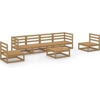 7 Piece Garden Lounge Set Black Solid Pinewood vidaXL