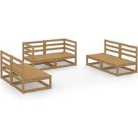 Garden Lounge Set Outdoor Furniture Set Sofa Set 6 Piece Wood Pine vidaXL