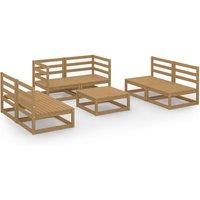 Garden Lounge Set Outdoor Furniture Set Sofa Set 7 Piece Wood Pine vidaXL
