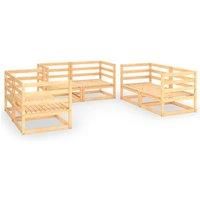 Garden Lounge Set Outdoor Furniture Set Sofa Set 6 Piece Wood Pine vidaXL
