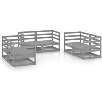 Garden Lounge Set Outdoor Furniture Set Sofa Set 6 Piece Wood Pine vidaXL