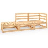 Garden Lounge Set Outdoor Furniture Set Sofa Set 3 Piece Wood Pine vidaXL