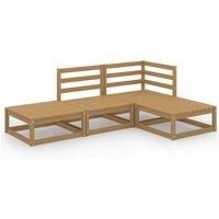 Garden Lounge Set Outdoor Furniture Set Sofa Set 4 Piece Wood Pine vidaXL