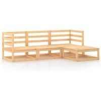 Garden Lounge Set Outdoor Furniture Set Sofa Set 4 Piece Wood Pine vidaXL