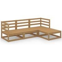 Garden Lounge Set Outdoor Furniture Set Sofa Set 4 Piece Wood Pine vidaXL