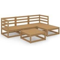 Garden Lounge Set Outdoor Furniture Set Sofa Set 5 Piece Wood Pine vidaXL