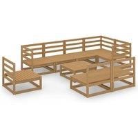 Solid Pinewood Garden Lounge Set 9 Piece Wooden Sofa Multi Colours vidaXL