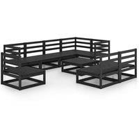Solid Pinewood Garden Lounge Set 9 Piece Wooden Sofa Multi Colours vidaXL