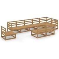Solid Pinewood Garden Lounge Set 9 Piece Wooden Sofa Multi Colours vidaXL