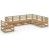 Garden Lounge Set Outdoor Furniture Set Sofa Set 7 Piece Wood Pine vidaXL