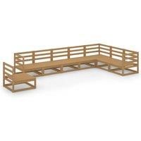 Garden Lounge Set Outdoor Furniture Set Sofa Set 8 Piece Wood Pine vidaXL