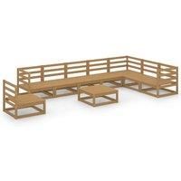 Garden Lounge Set Outdoor Furniture Set Sofa Set 9 Piece Wood Pine vidaXL