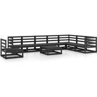 Garden Lounge Set Outdoor Furniture Set Sofa Set 9 Piece Wood Pine vidaXL