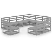 Garden Lounge Set Outdoor Furniture Sofa Set 9 Piece Solid Wood Pine vidaXL