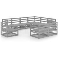 Garden Lounge Set 9 Piece Outdoor Lounge Set Balcony Sofa Pinewood vidaXL
