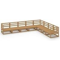 Garden Lounge Set Outdoor Furniture Set Sofa Set 8 Piece Wood Pine vidaXL