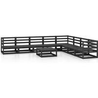 9 Piece Garden Lounge Set Grey Solid Pinewood vidaXL