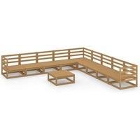Garden Lounge Set Outdoor Lounge Set Sofa Patio 10 Piece Solid Pinewood vidaXL