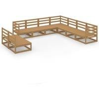 Garden Lounge Set Outdoor Lounge Set Sofa Patio 9 Piece Solid Pinewood vidaXL