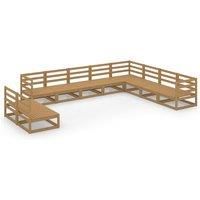 Garden Lounge Set Outdoor Lounge Set Sofa Patio 10 Piece Solid Pinewood vidaXL